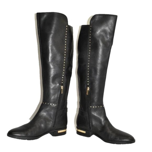 $250 Vince Camuto Womens Poppidal Tall Riding Boots Leather Studs 8 (MG24) - Picture 4 of 8
